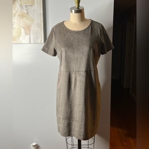 Vince Camuto Faux Suede Short Sleeve Shift Dress Size 8